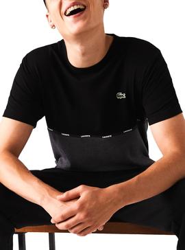 T-Shirt Lacoste Bicolor Schwarz und Grau für Herren