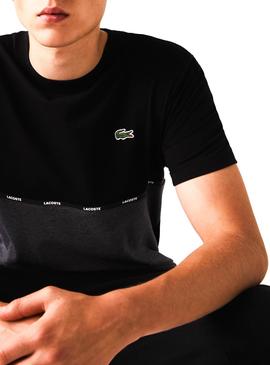 T-Shirt Lacoste Bicolor Schwarz und Grau für Herren