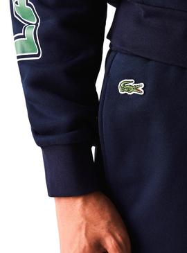 Trainingsanzug Lacoste Signature Marinen Blau für Herren