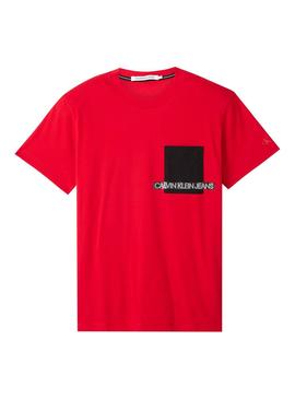 T-Shirt Calvin Klein Jeans Instit Rot Herren