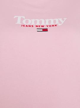 Sweatshirt Tommy Jeans Essential Logo Pinke Damen