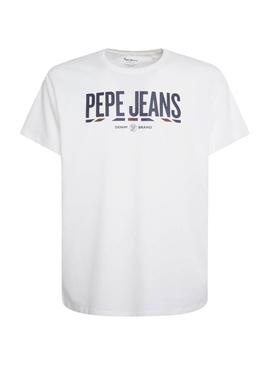 T-Shirt Pepe Jeans Brenton Weiss für Herren
