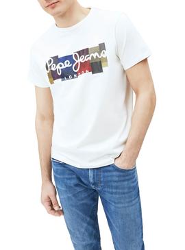 T-Shirt Pepe Jeans Casst Weiss für Herren