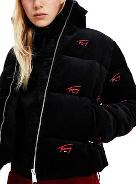 Jacke Tommy Jeans Critter Cord Schwarz für Damen