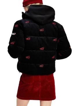 Jacke Tommy Jeans Critter Cord Schwarz für Damen