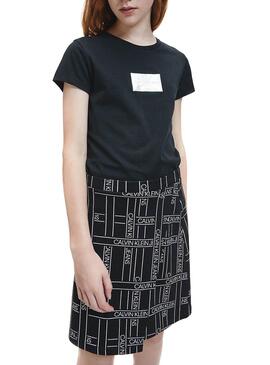 T-Shirt Calvin Klein Monogram Schwarz für Mädchen