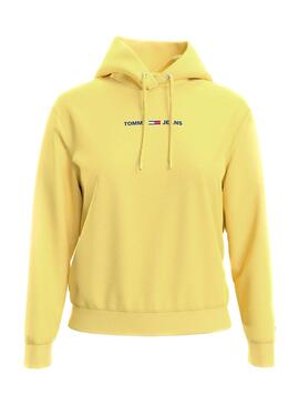 Sweatshirt Tommy Jeans Linear Gelb für Damen