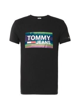 T-Shirt Tommy Jeans Stretch Schwarz für Herren