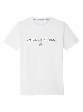 T-Shirt Calvin Klein Archiv Weiss für Damen