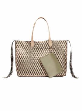 Handtasche Tommy Hilfiger Tote Iconic Beige für Damen