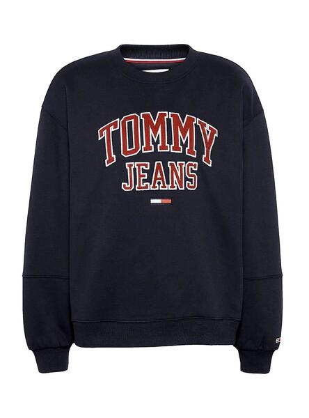 Sweatshirt Tommy Jeans Collegiate Schwarz fur Damen