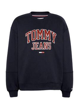 Sweatshirt Tommy Jeans Collegiate Schwarz für Damen