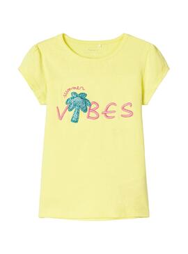 T-Shirt Name It Hapina Gelb für Mädchen
