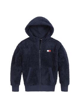 Jacke Tommy Hilfiger Teddy Marineblau Junge und Mädchen