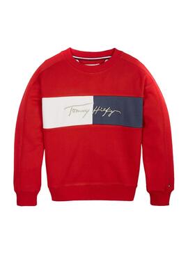 Sweatshirt Tommy Hilfiger Icons Logo Rot für Mädchen