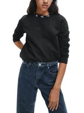 Sweatshirt Calvin Klein Trim Schwarz für Damen