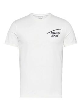 T-Shirt Tommy Jeans Stretch Weiss für Herren