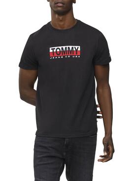 T-Shirt Tommy Jeans Contrast Schwarz für Herren