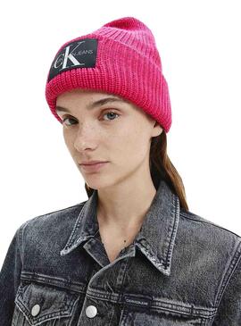 Hut Knitted Calvin Klein Rosa Mohair für Damen