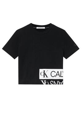 T-Shirt Calvin Klein Mirrored Schwarz für Damen