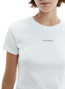 T-Shirt Calvin Klein Micro Crop Weiss für Damen