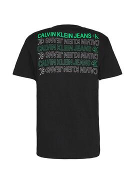 T-Shirt Calvin Klein Repeat text Schwarz Herren