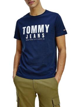 T-Shirt Tommy Jeans Center Chest  Marineblau Herren