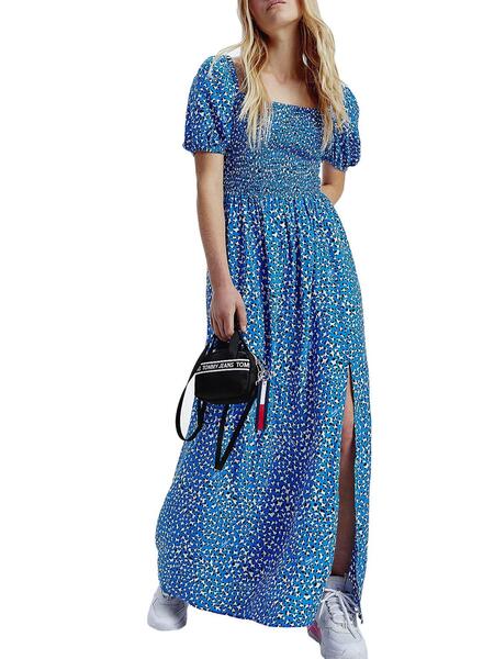 Kleid Tommy Jeans Leo Blau für Damen