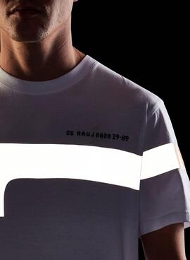 T-Shirt G-Star Reflective Graphic Weiss Herren