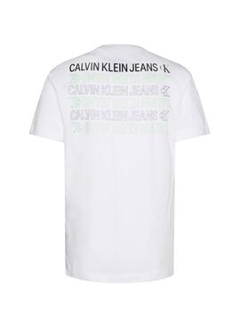 T-Shirt Calvin Klein Repeat Text Weiss Herren