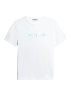 T-Shirt Calvin Klein Institutional Weiss Junge