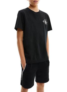 T-Shirt Calvin Klein Chest Monogram Schwarz Junge