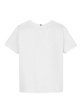 T-Shirt Tommy Hilfiger Flag Print Weiss Mädchen