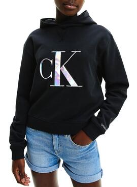 Sweatshirt Calvin Klein Monogram Schwarz für Mädchen