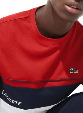 T-Shirt Lacoste Sport Atmungsaktiv Rot Herren