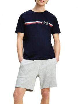 T-Shirt Tommy Hilfiger Corp Split Marineblau Herren