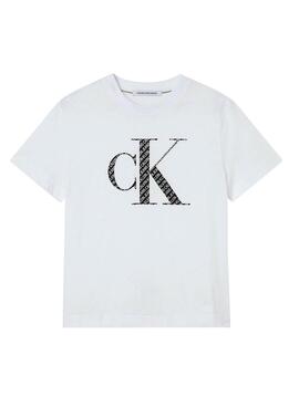 T-Shirt Calvin Klein Bonded Filled Weiss Damen