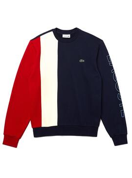 Sweatshirt Lacoste Color Block Marineblau für Herren
