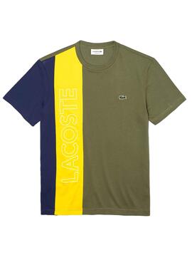 T-Shirt Lacoste Color Block Grün für Herren