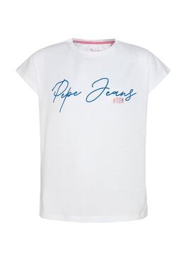 T-Shirt Pepe Jeans Nina Weiss für Mädchen