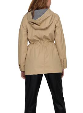 Regenmantel Only Race Beige für Damen