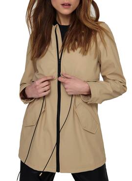 Regenmantel Only Race Beige für Damen