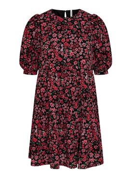 Kleid Only Pella 2/4 Peplum Rot für Damen