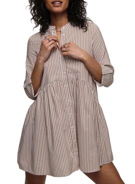 Kleid Only Ditte Life Stripe braun für Damen