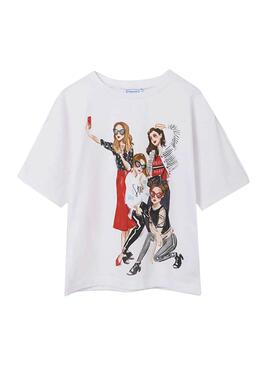 T-Shirt Mayoral Pins Weiss für Mädchen