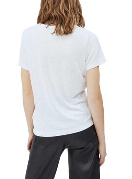 T-Shirt Pepe Jeans Brooklyn Weiss für Damen