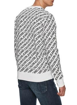 Sweatshirt Calvin Klein Diagonal Logo Weiss Herren