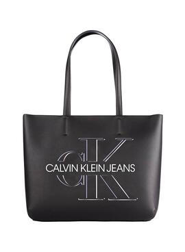 Handtasche Calvin Klein Shopper 29 Glühen Schwarz Damen