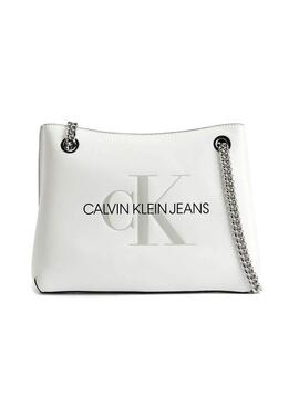 Handtasche Calvin Klein Schulter Hell Weiss Damen