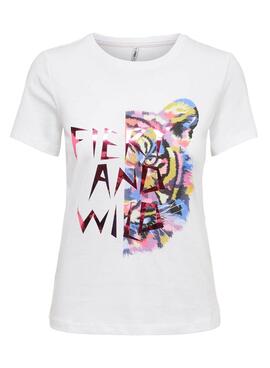 T-Shirt Only Faye Life Weiss für Damen